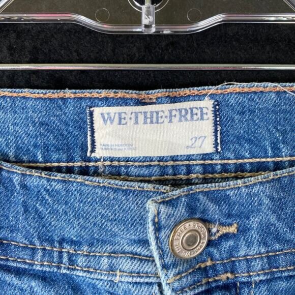 We The Free Womens Jeans Blue Denim Piper Crop Wide Leg Stretch 27 - Picture 5 of 12